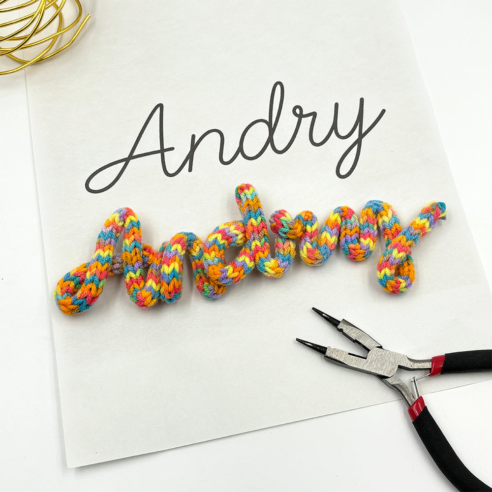 Rainbow Knit Name Wire