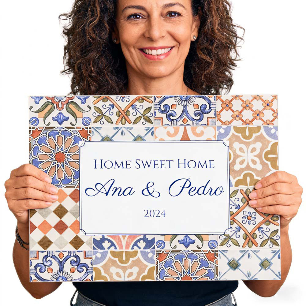 Custom Ceramic Tile Sweet Home Sign
