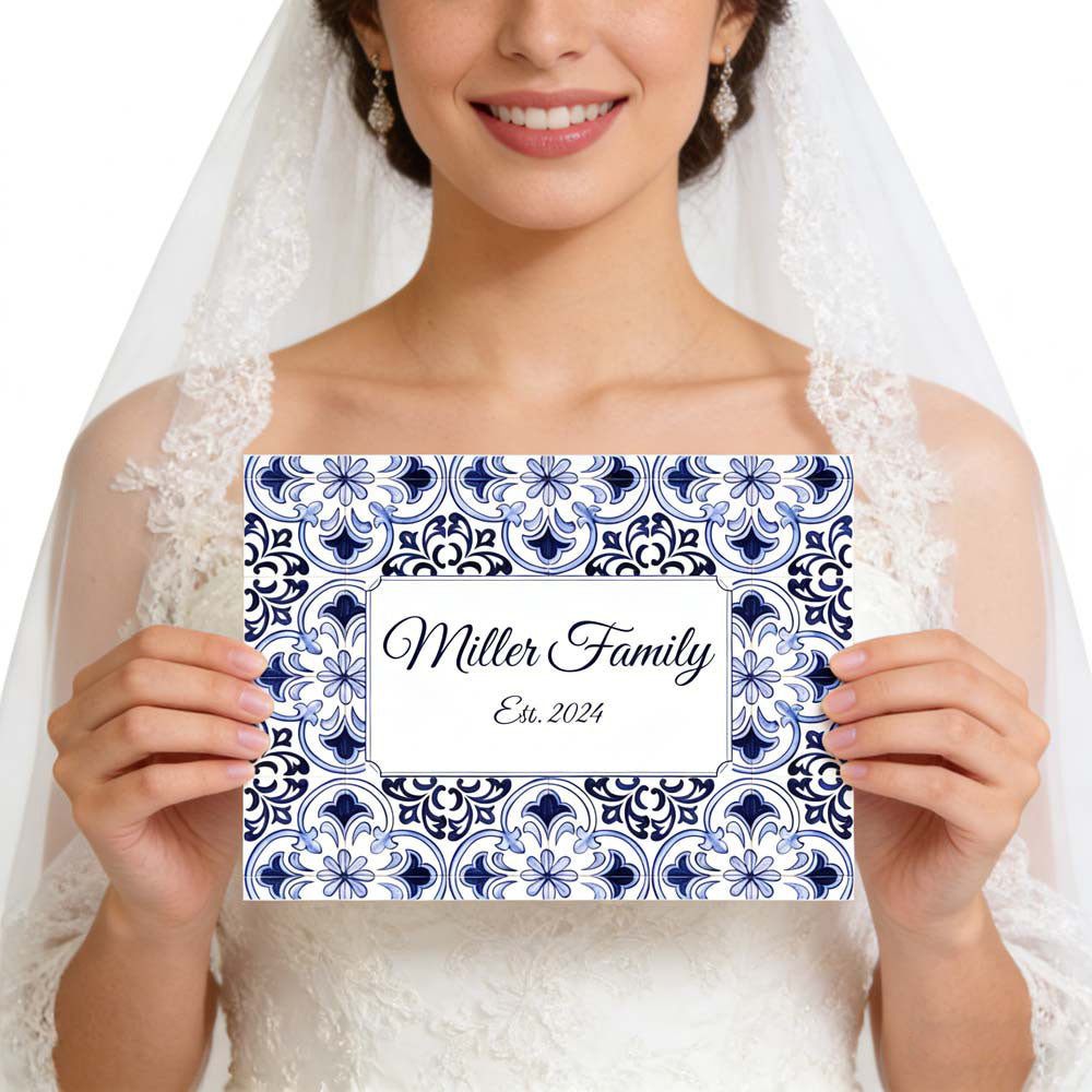 Family Sign Gift, Portugal Pottery, Personalized Tile