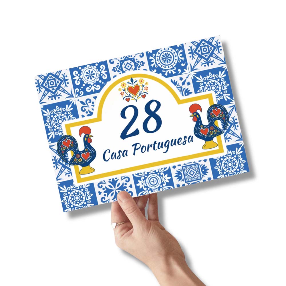 Custom Portuguese Rooster House Plaque