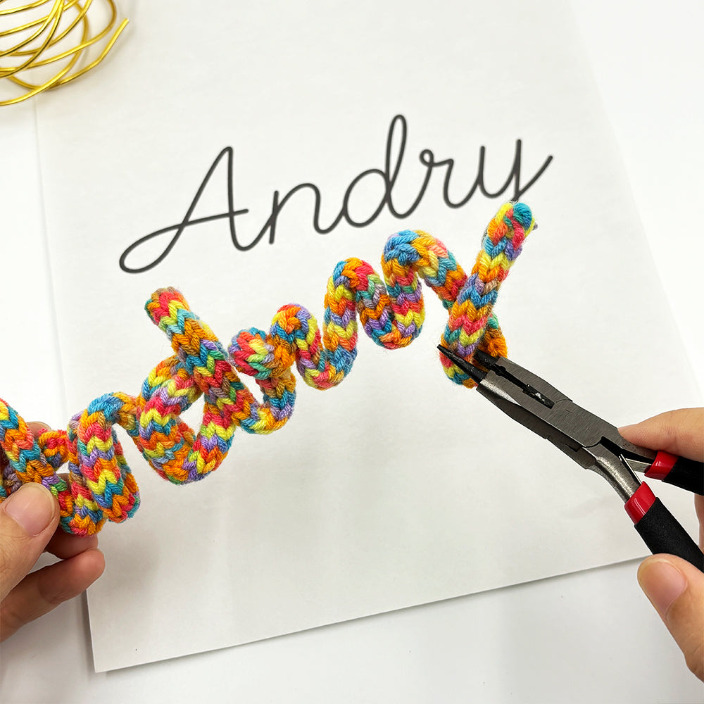 Rainbow Knit Name Wire