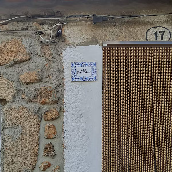 Personalized Portuguese Tile Family Sign: Blue Azulejo Ceramic Art