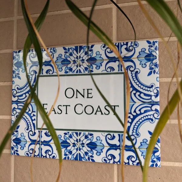 Personalized Portuguese Tile Family Sign: Blue Azulejo Ceramic Art