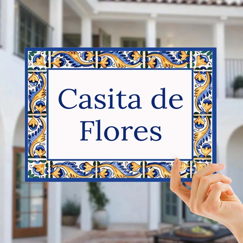 Spanish Street Sign, Azulejo Tile Address Plaque