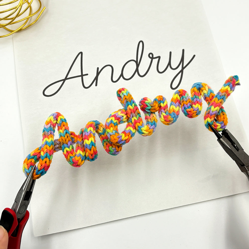 Rainbow Knit Name Wire