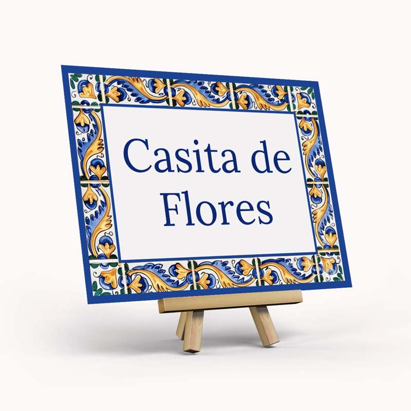 Spanish Street Sign, Azulejo Tile Address Plaque