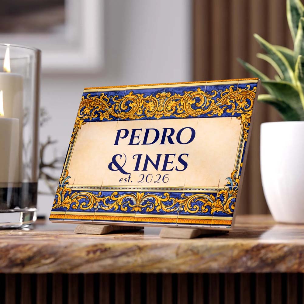 Custom Portuguese Ceramic Tile - Vibrant Traditional Regal Mediterranean Home Decor