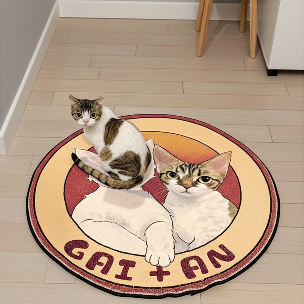 Custom Hand-Drawn Pet Portrait Rug