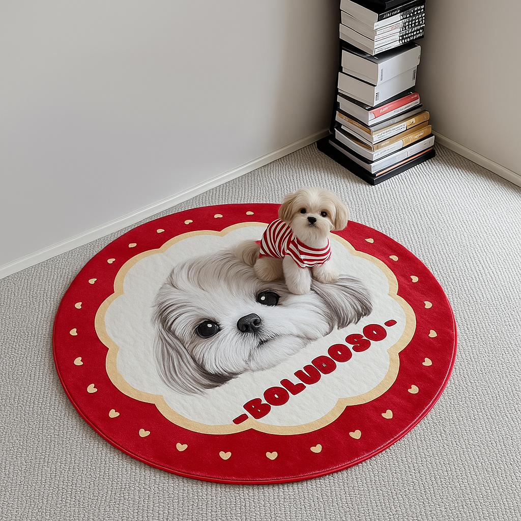 Custom Hand-Drawn Pet Portrait Rug