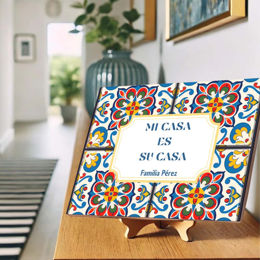" Mi Casa Es Su Casa " - Custom Spanish Luisette &nbsp;Style Ceramic Tile