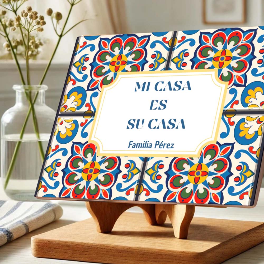 " Mi Casa Es Su Casa " - Custom Spanish Luisette &nbsp;Style Ceramic Tile