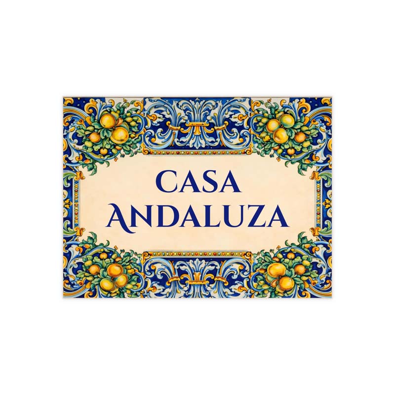 Personalized Ceramic Tile Sign, Spanish Sevilla, Custom Talavera