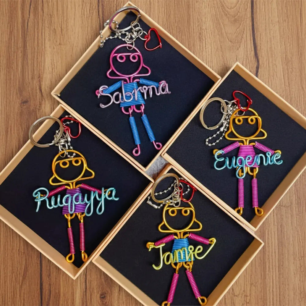 Custom Name Doll Keychain