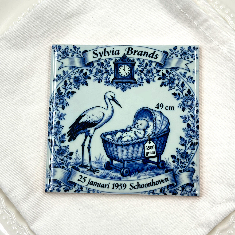 "Welcome to the World" Custom Ceramic Birth Tile