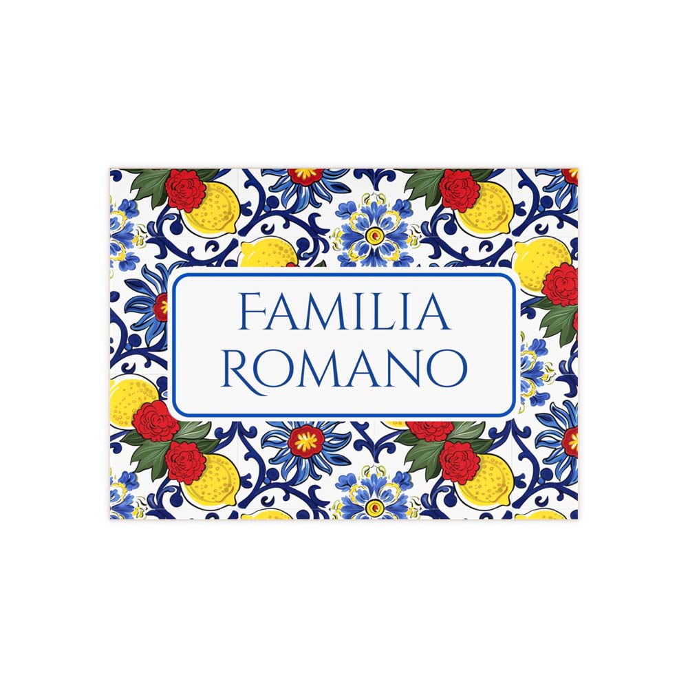 Personalized Italian ceramic tile sign