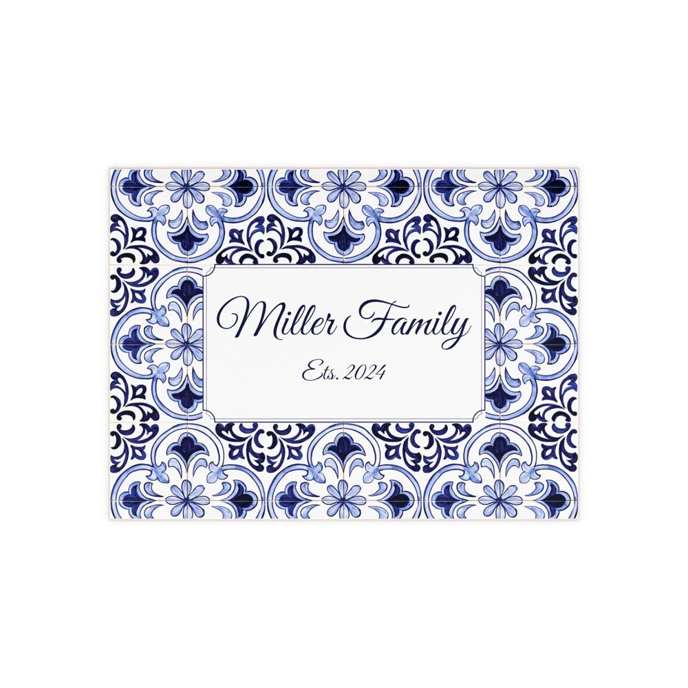 Family Sign Gift, Portugal Pottery, Personalized Tile