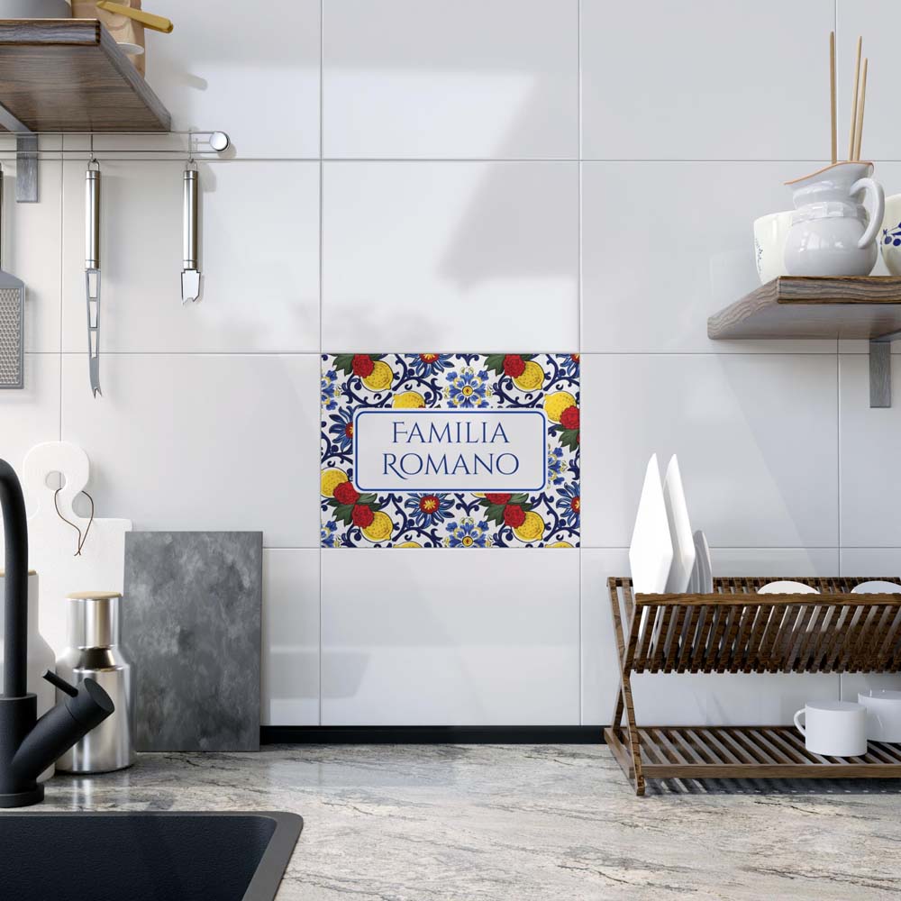Personalized Italian ceramic tile sign
