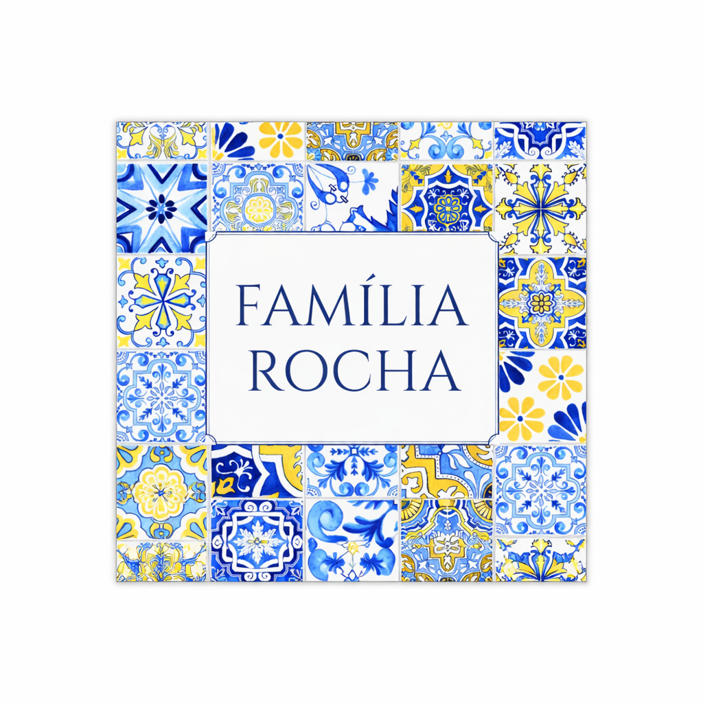 Personalized portuguese Tile, Ceramic Family Sign