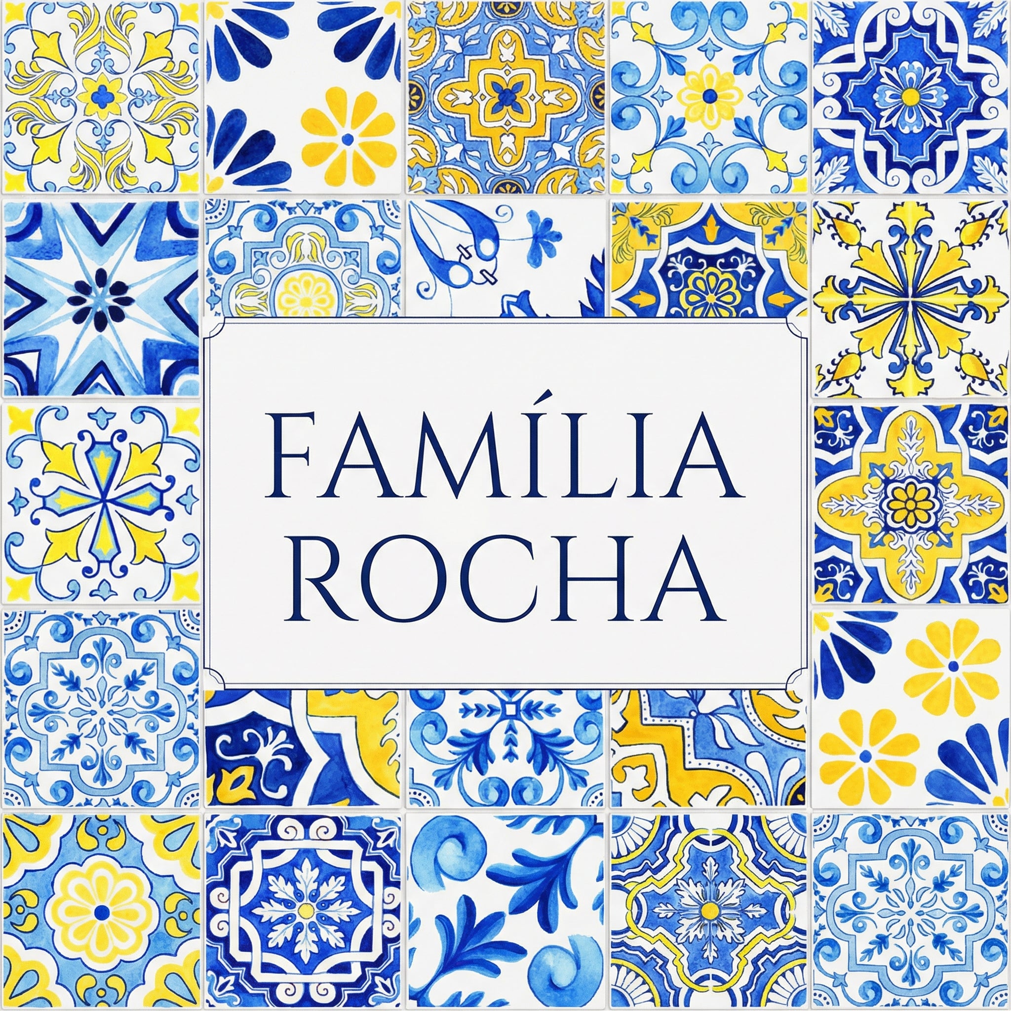 Personalized portuguese Tile, Ceramic Family Sign