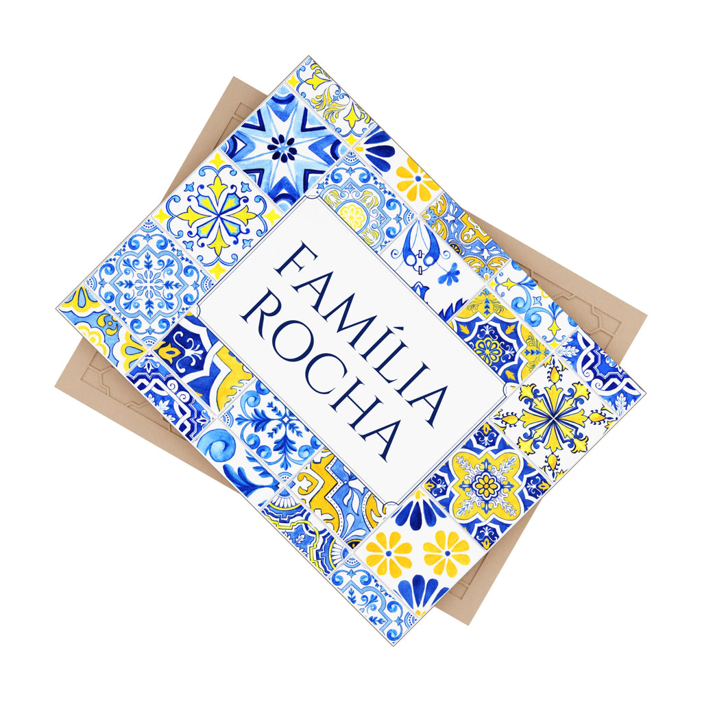 Personalized portuguese Tile, Ceramic Family Sign