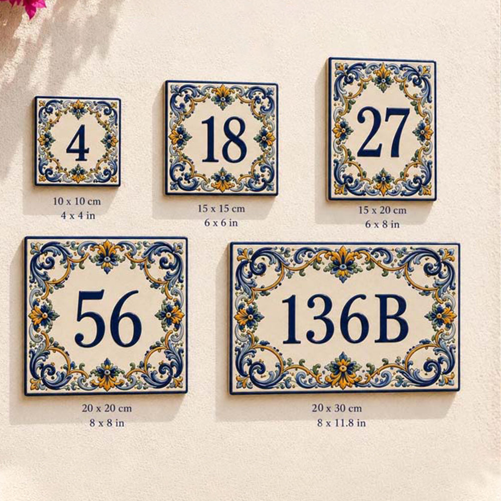 Portuguese Azulejo House Number – Custom Ceramic Address Tile