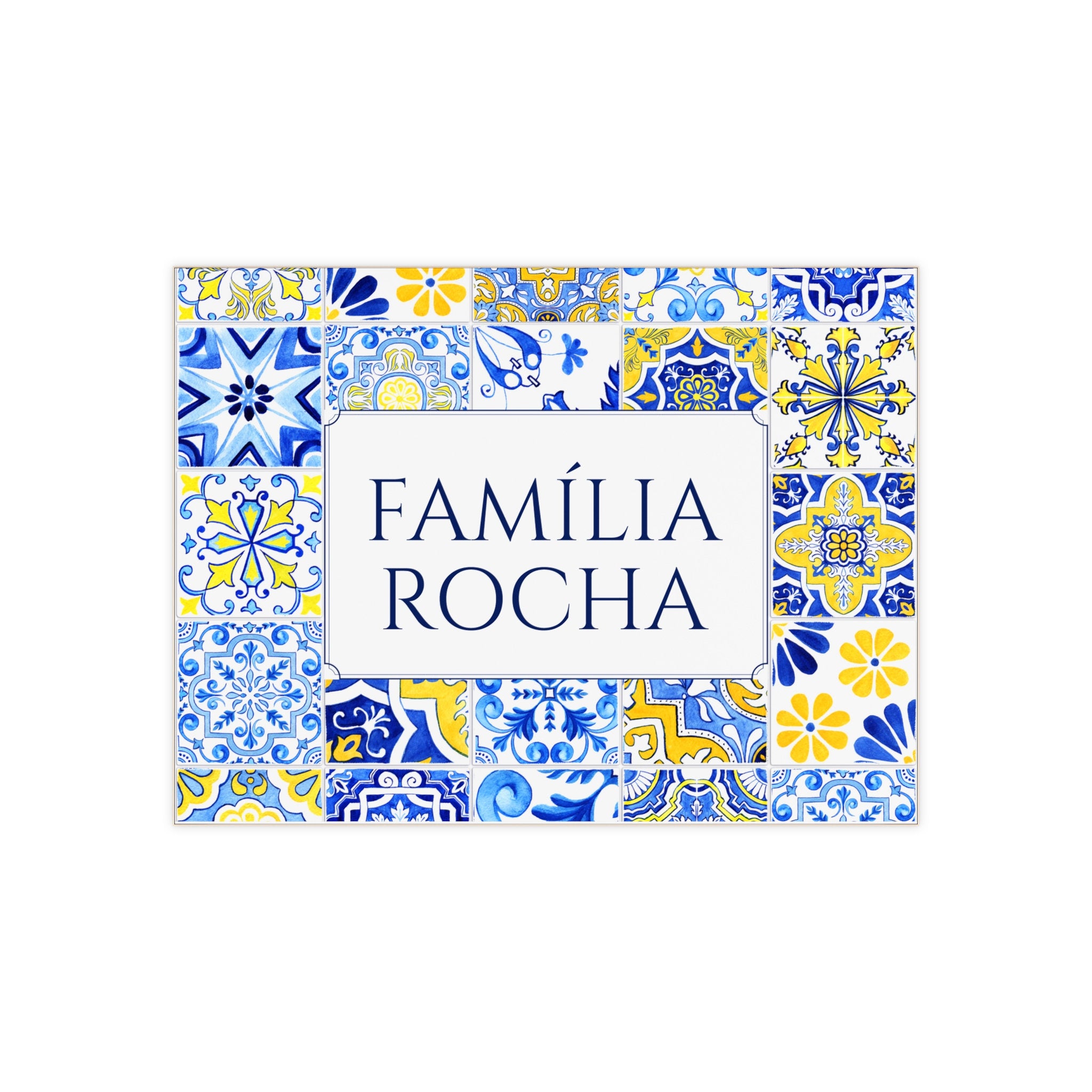 Personalized portuguese Tile, Ceramic Family Sign