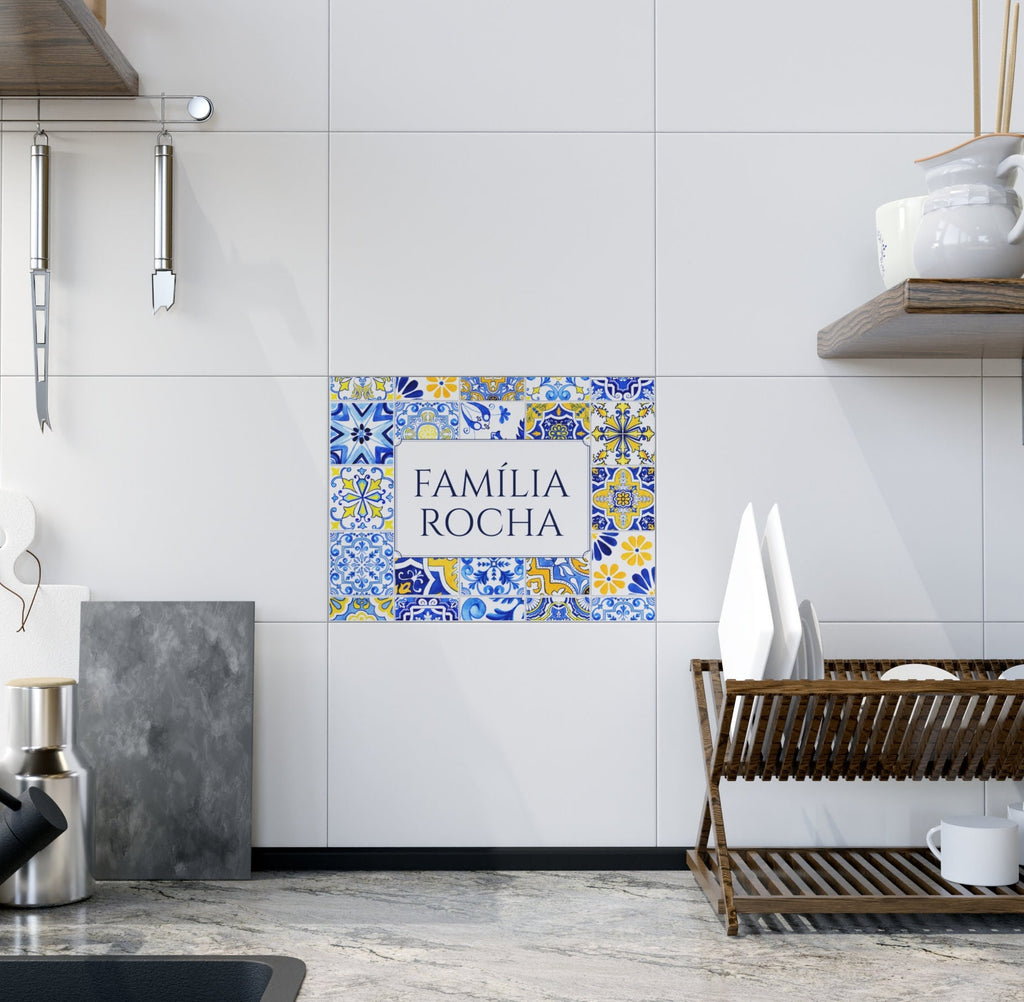 Personalized portuguese Tile, Ceramic Family Sign
