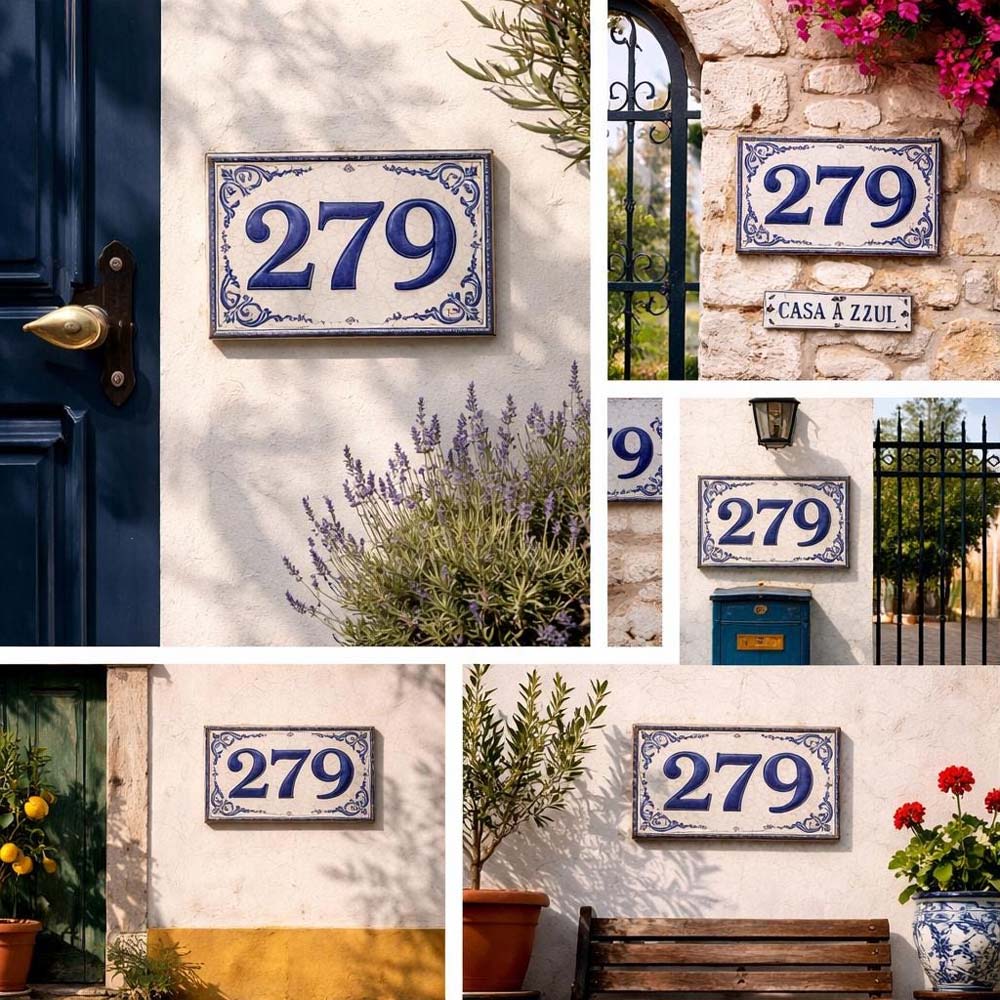 Vintage Portuguese House Number Tile