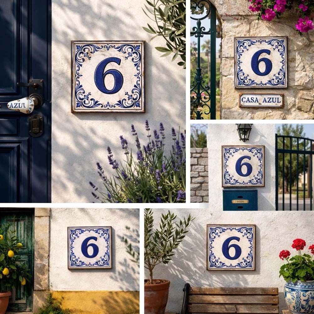 Vintage Portuguese House Number Tile