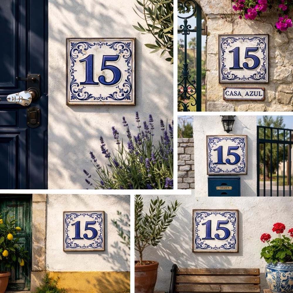 Vintage Portuguese House Number Tile