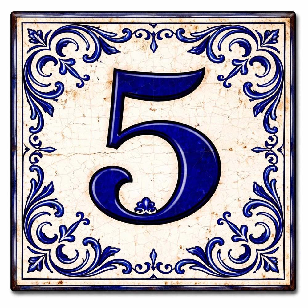 Vintage Portuguese House Number Tile