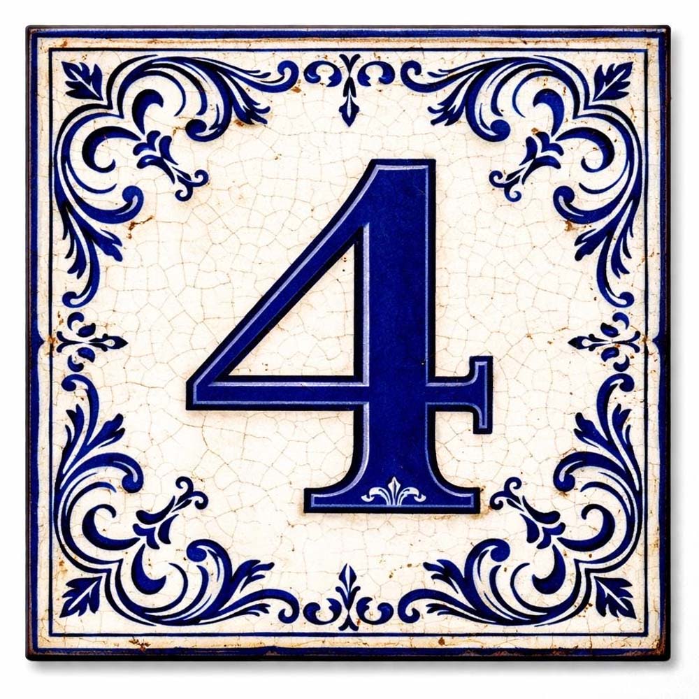 Vintage Portuguese House Number Tile