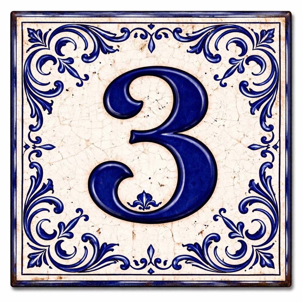 Vintage Portuguese House Number Tile