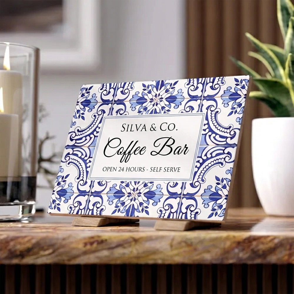 Personalized Portuguese Style Coffee Corner Decorative Tile