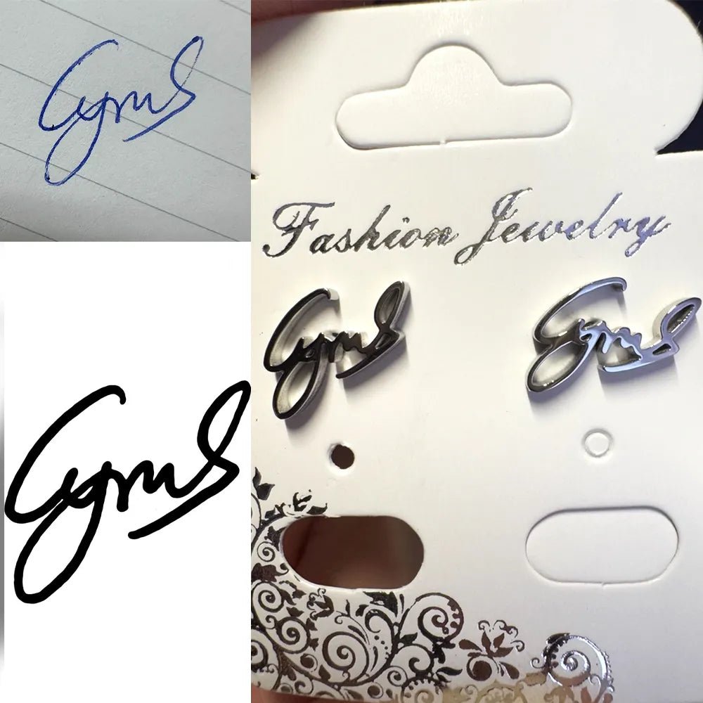 Signature Script Earrings