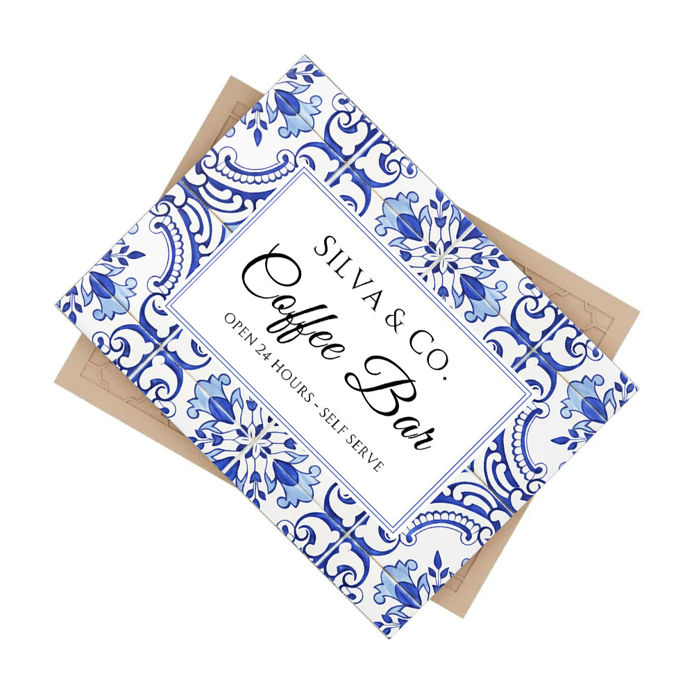 Personalized Portuguese Style Coffee Corner Decorative Tile