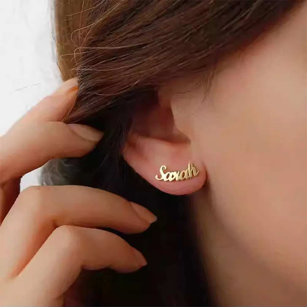 Signature Script Earrings