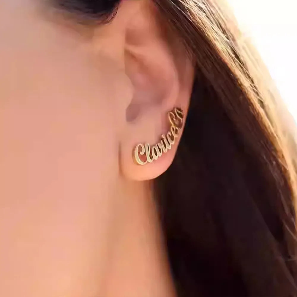 Signature Script Earrings