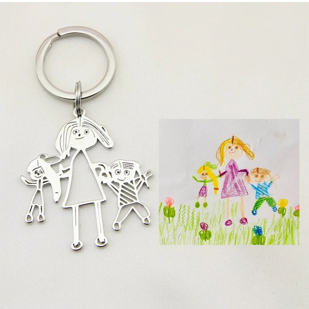 Hand-Drawn Doodle Keyring
