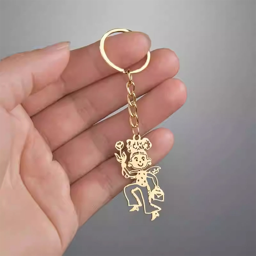 Hand-Drawn Doodle Keyring